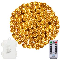 Instalatie lumini de exterior pentru gradina, 9 m, 120 LED, cu baterii