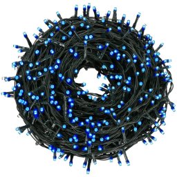 Instalatie lumini pentru brad de Craciun, 300 LED-uri albastre, 19,5 m