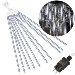 Instalatie de Craciun tip ploaie de meteoriti, 10 tuburi, 480 LED, alb