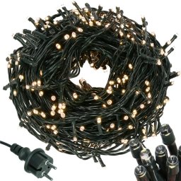 Instalatie pentru brad de Craciun, 91,5 m, 1500 LED-uri, alb cald