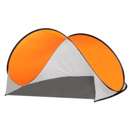 Cort de plaja si picnic pop-up Sersimo UV50, 200x120x110 cm, portocaliu-gri