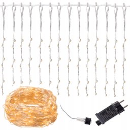 Ghirlanda luminoasa tip perdea cu 400 LED-uri galbene, 3 m, interior/exterior