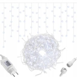 Ghirlanda luminoasa tip perdea 500 LED-uri, 20 m, alba, interior/exterior