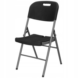 Scaun pliant negru din HDPE si metal pentru catering sau terasa, 150 kg