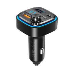 Modulator FM Car charger / FM transmitter XO BCC08 USB x2, USB-C, MP3, Bluetooth 5.0 (black)