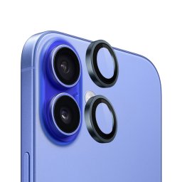 Folie sticla camera iPhone 16 iPhone 16 Plus Blueo - Original Metal Frame Lens Protector Blue