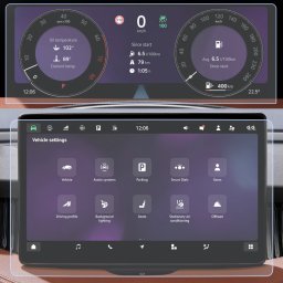 Skoda Superb 2024+ Set Folii de Protectie Ceasuri si Navigatie 10"inch - HD-Premium FoliaTa