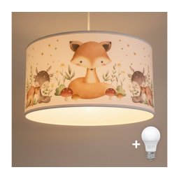 Brilagi - Lustră LED pentru copii cu cablu BOBO 1xE27/60W/230V Ø 35 cm alb/animăluțe