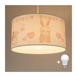 Brilagi - Lustră LED suspendată pentru copii BOBO cu cablu 1xE27/60W/230V Ø 35 cm alb/iepurași