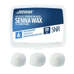 Set 6 perechi dopuri de urechi Novama Senna Wax, din ceara modelabila, reducere zgomot pana la 28 dB, confort ridicat, cu etui practic