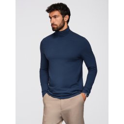 Pulover bărbătesc cu guler înalt Ombre - bleumarin