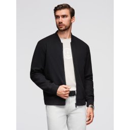 Ombre Men's raglan sleeve bomber jacket - black