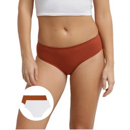 DIM BODY TOUCH MIDI BRIEF 2x - Women's Socks 2 pcs - brick - white