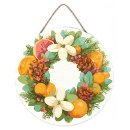 Set pictura pe numere rotunda, pe lemn, Coronita cu portocale, O30cm