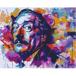Set pictura pe numere, cu sasiu, Mustata lui Dali - street art, 40x50 cm
