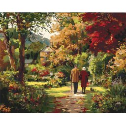 Set pictura pe numere, cu sasiu, Toamna iubirii, 40x50 cm