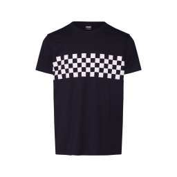 Urban Classics Tricou 'Check Panel' negru / alb