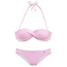 s.Oliver Costum de baie două piese roz deschis / alb