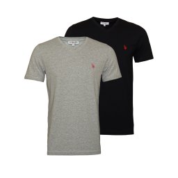 U.S. POLO ASSN. Tricou gri amestecat / negru
