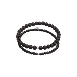 KUZZOI Brățară 'Onyx' negru / argintiu