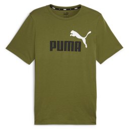 PUMA Tricou funcțional 'Essentials' oliv / negru / alb
