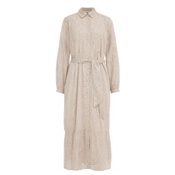 WE Fashion Rochie tip bluză bej / alb