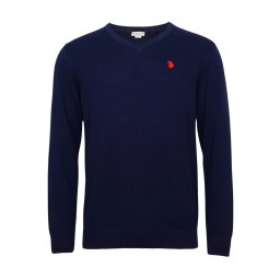 U.S. POLO ASSN. Pulover albastru închis / sângeriu