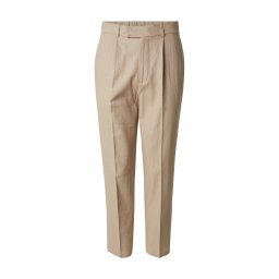 DAN FOX APPAREL Pantaloni cu dungă 'Kadir' gri taupe
