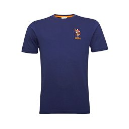 U.S. POLO ASSN. Tricou bleumarin / portocaliu închis / alb natural
