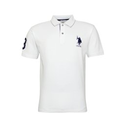 U.S. POLO ASSN. Tricou albastru marin / alb