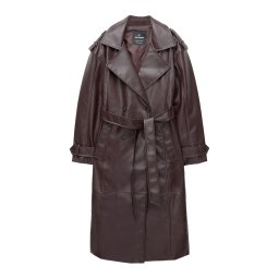 Pull&Bear Palton de primăvară-toamnă roșu burgundy