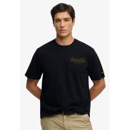 Superdry & Co Tricou 'Heritage Biker' galben curry / negru