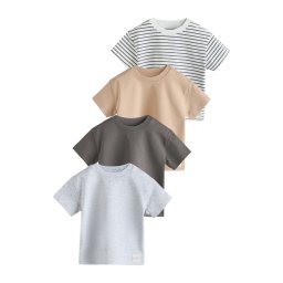 Next Tricou culoarea pielii / gri închis / gri amestecat / alb
