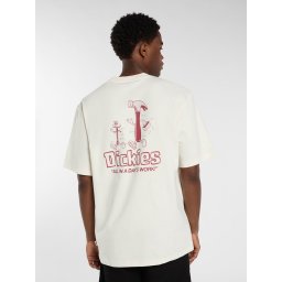 DICKIES Tricou 'Fairlawn' roșu cireș / alb murdar