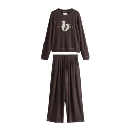 B by Ted Baker Pijama alb kitt / ciocolatiu / galben auriu