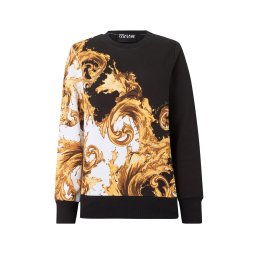 Versace Jeans Couture Bluză de molton ciocolatiu / galben / negru / alb lână