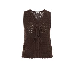 WE Fashion Vestă tricotată maro închis
