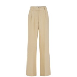 WE Fashion Pantaloni cu dungă bej / bej deschis