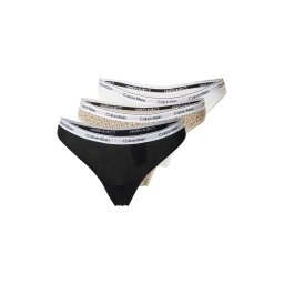 Calvin Klein Underwear Tanga bej / maro cămilă / negru / alb