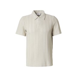 DAN FOX APPAREL Tricou 'Kjell' bej / alb murdar