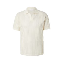 DAN FOX APPAREL Tricou 'Hennes' bej / alb