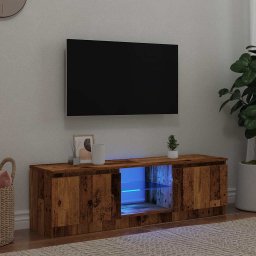 Dulap TV cu lumini LED lemn vechi 120x30x36 cm lemn prelucrat GartenMobel Dekor