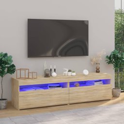 Comode TV cu lumini LED, 2 buc., stejar sonoma, 75x35x40 cm GartenMobel Dekor