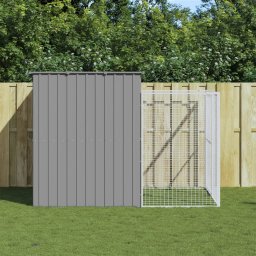 Cusca de caine & tarc gri deschis 214x253x181cm otel galvanizat GartenMobel Dekor