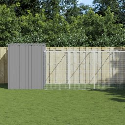 Cusca caine & tarc gri deschis 214x1069x181 cm otel galvanizat GartenMobel Dekor