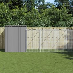 Cusca caine & tarc gri deschis 214x1273x181 cm otel galvanizat GartenMobel Dekor