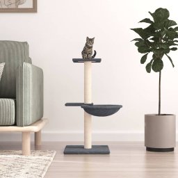 Ansamblu pisici cu stalpi din funie sisal, gri închis, 72 cm GartenMobel Dekor