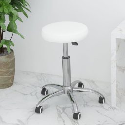Scaun de birou pivotant, alb, piele ecologica GartenMobel Dekor