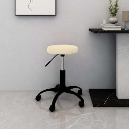 Scaun pivotant de birou catifea crem GartenMobel Dekor