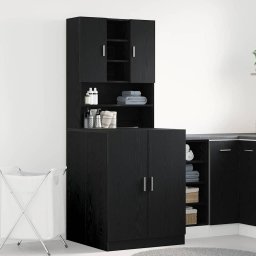 Dulap pentru masina de spalat 2 pcs Stejar Negru GartenMobel Dekor